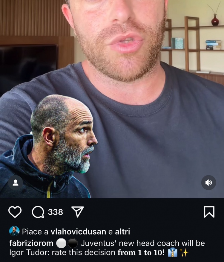  手滑还是？弗拉霍维奇点赞罗马诺确认尤文换帅的动态，随后取消